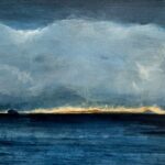 Stormy Skies over East Lothian - Acrylic on board 21cm x 15 cm unframed