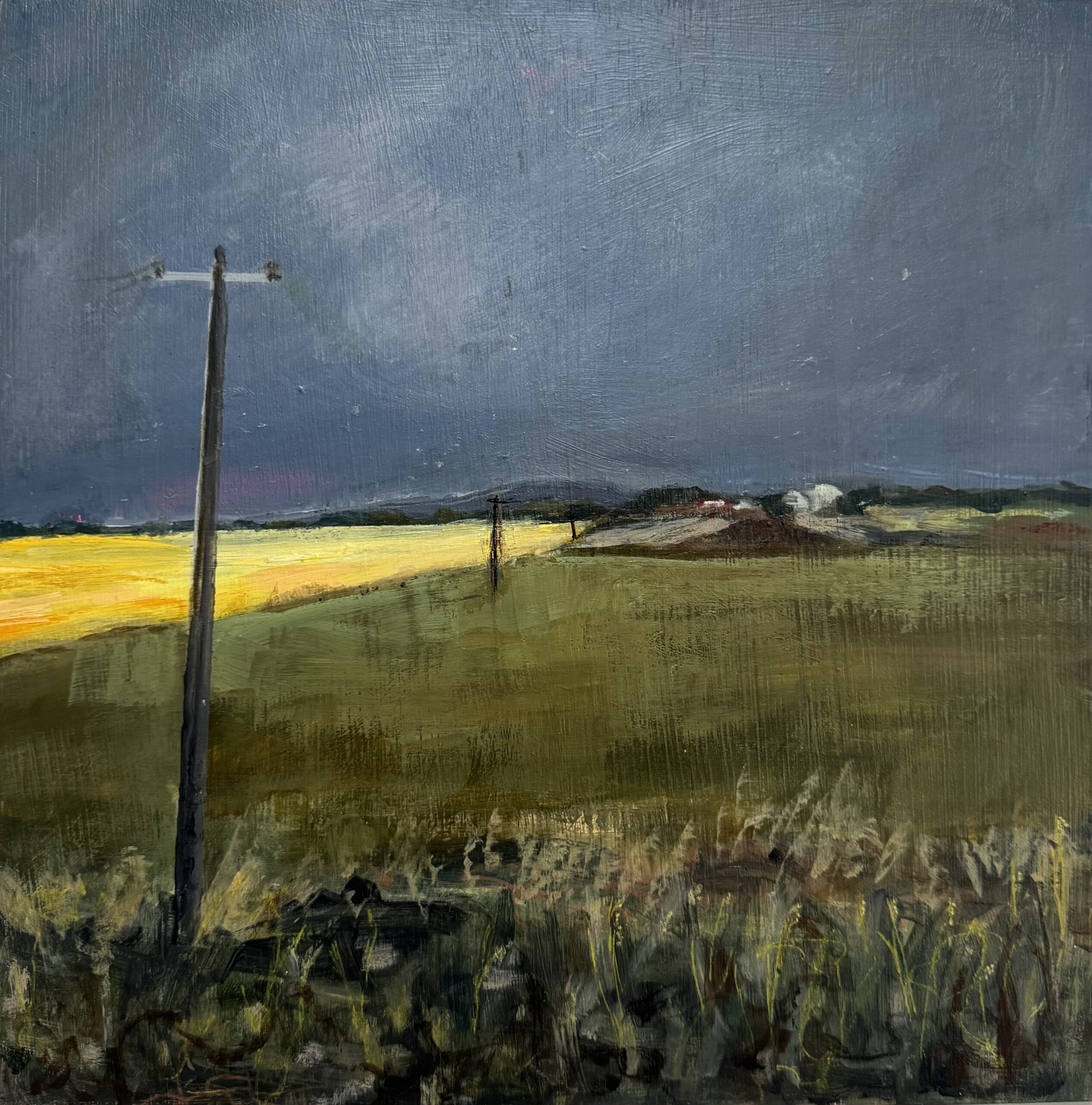 Stormy Clouds - Acrylic on Board Image Size : 30cm x 30cm Framed Size : 39.5cm x 39.5cm The frame is based on...