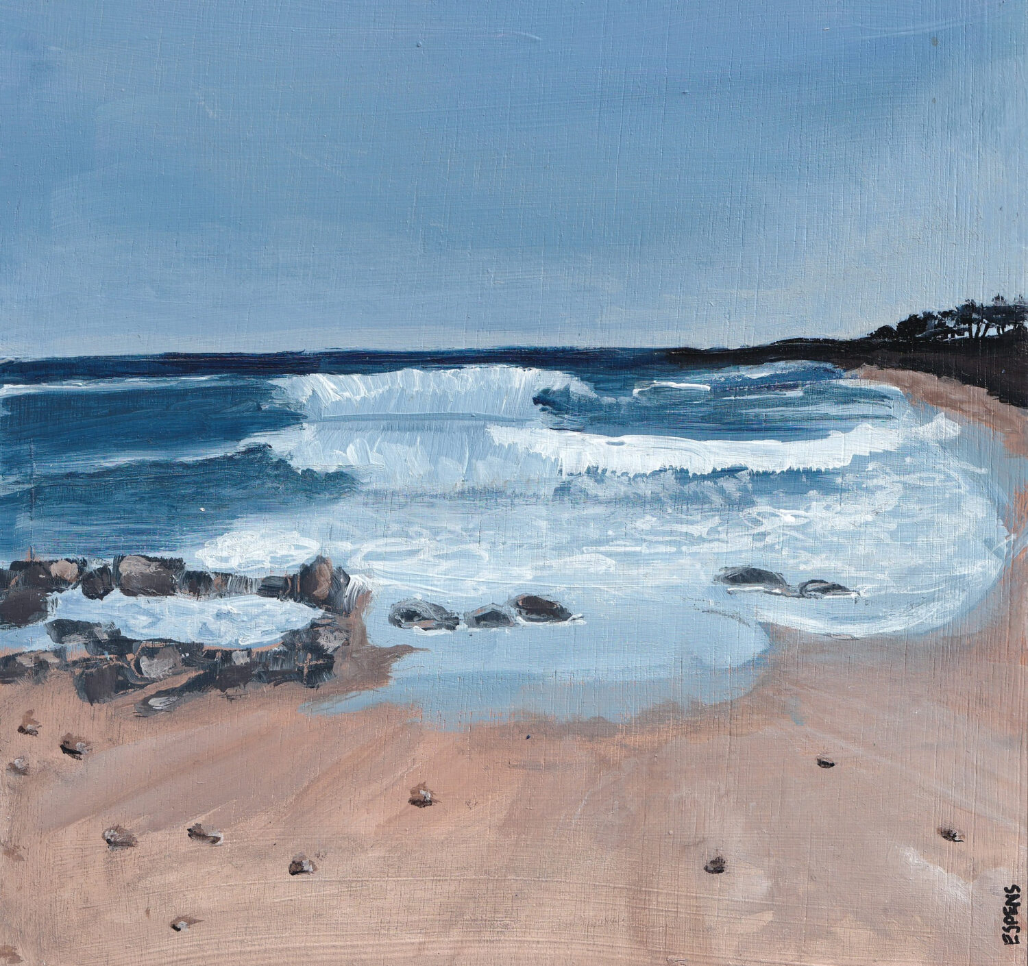Laid Up, Elie - Acrylic on board Image Size : 20.5cm x 20.5cm Framed Size : 29cm x 29cm Framed in a white St...