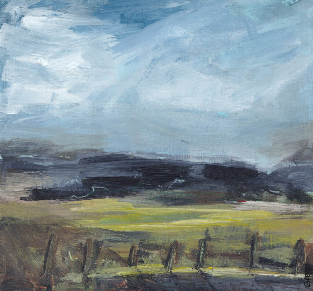 Laid Up, Elie - Acrylic on board Image Size : 20.5cm x 20.5cm Framed Size : 29cm x 29cm Framed in a white St...