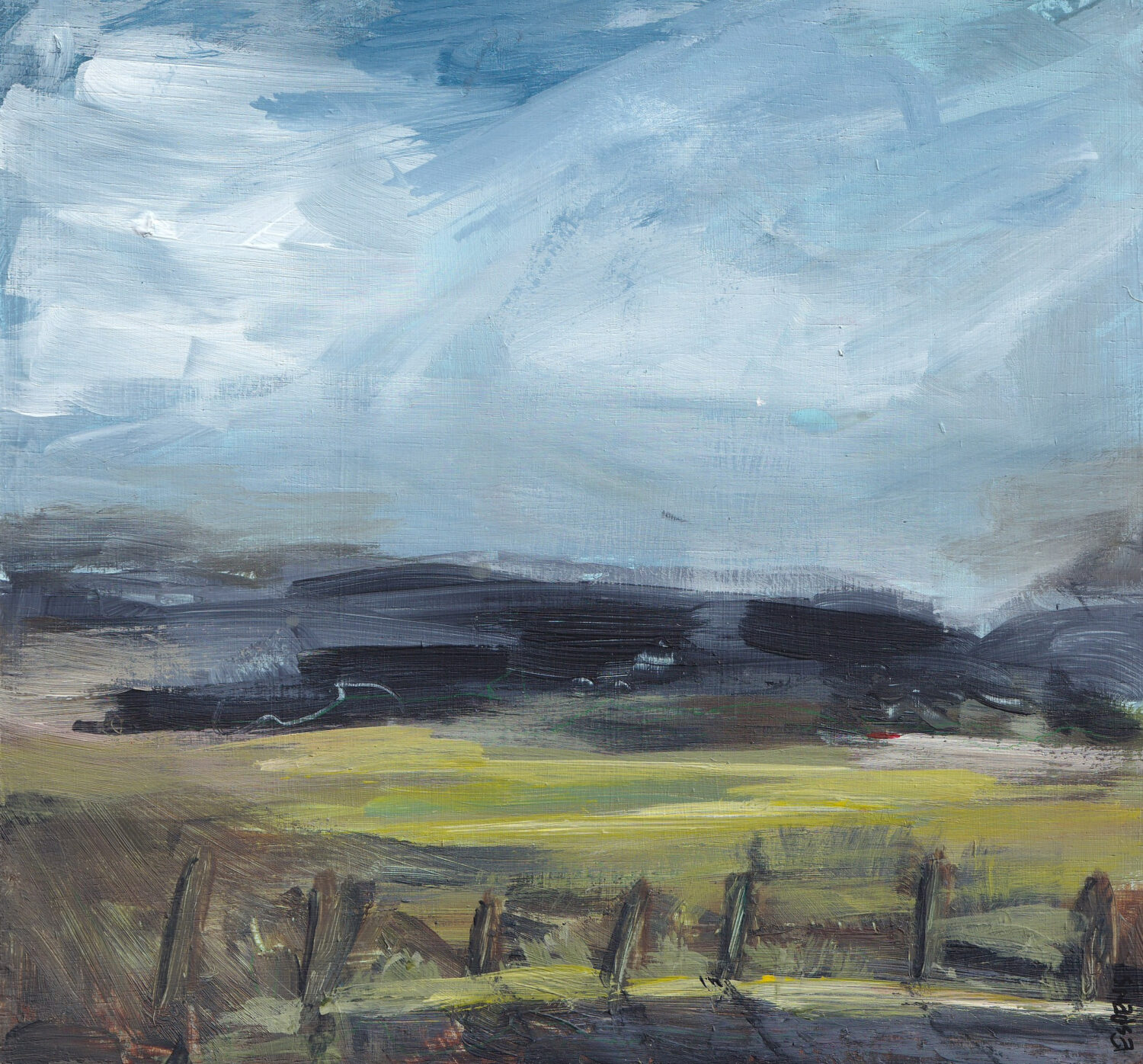 Laid Up, Elie - Acrylic on board Image Size : 20.5cm x 20.5cm Framed Size : 29cm x 29cm Framed in a white St...