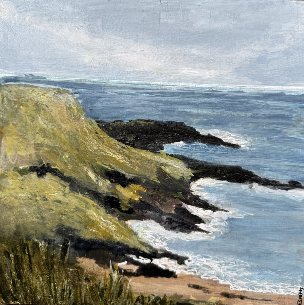 Coastline Ruby Bay Elie - Image Size : 20.5cm x 20.5cm Framed in white St Ives style frame Framed Size : 29cm x 29cm Mixed...