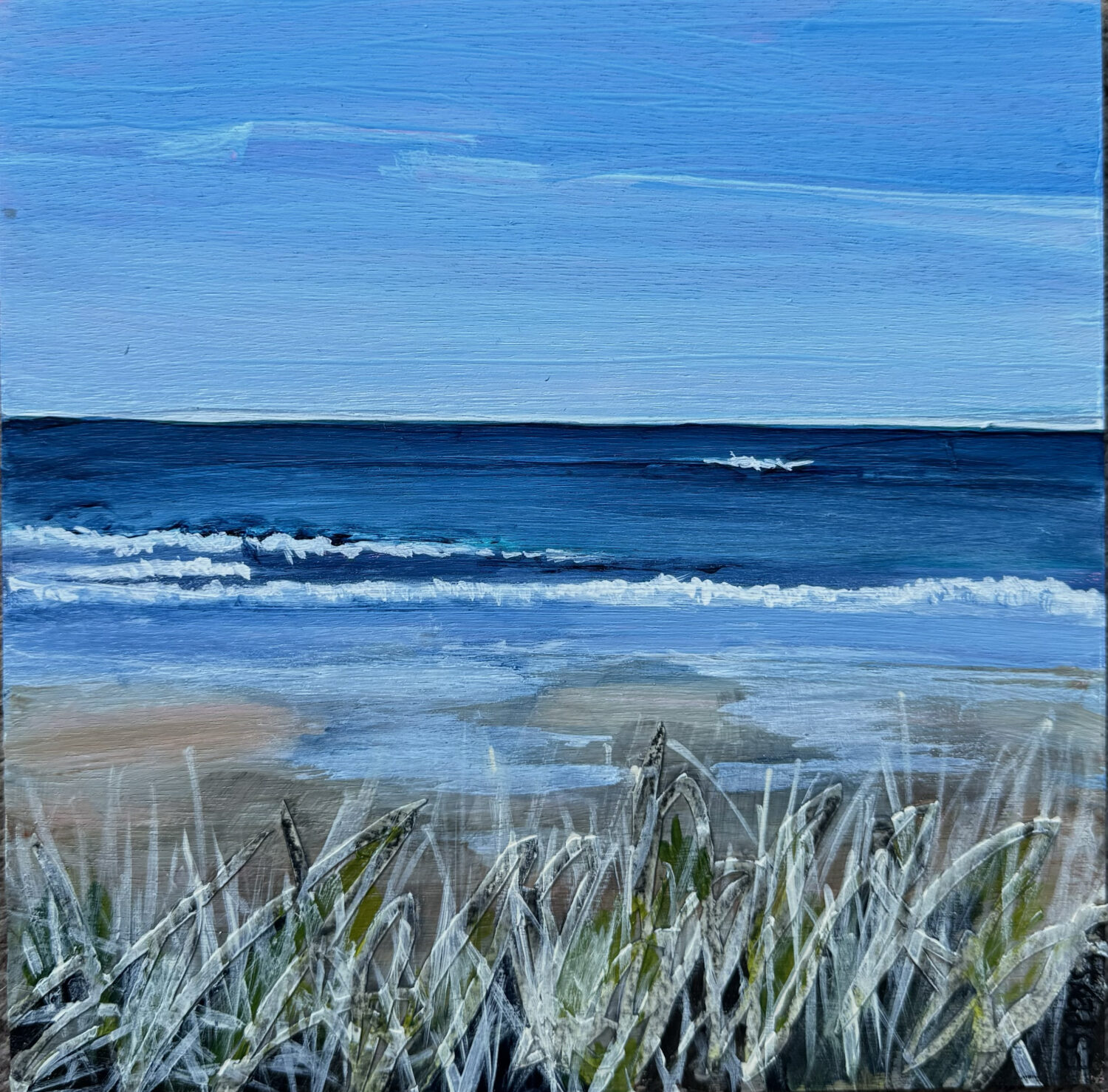 Coastline Ruby Bay Elie - Image Size : 20.5cm x 20.5cm Framed in white St Ives style frame Framed Size : 29cm x 29cm Mixed...
