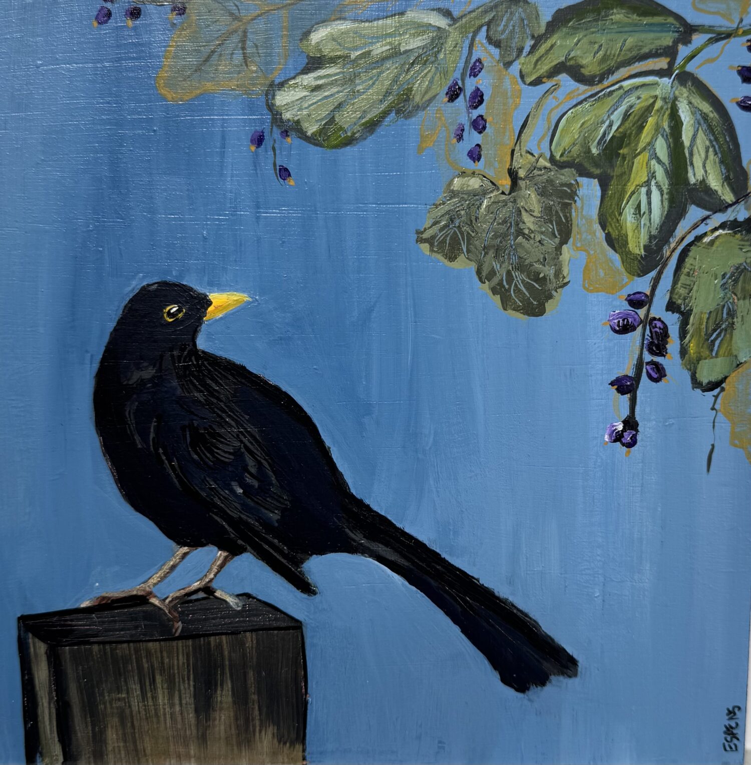 Winter Walk - Medium : Mixed Media Framed : White St Ives style frame Image  Size: 30cm x 30cm  