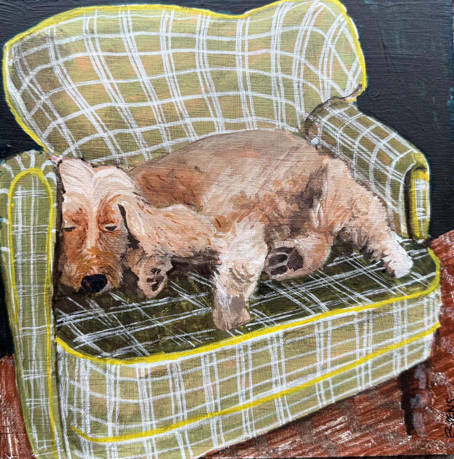 Winter Walk - Medium : Mixed Media Framed : White St Ives style frame Image  Size: 30cm x 30cm  