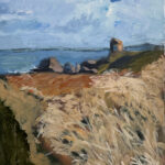 Towards Lady's Tower Elie - Painting from East side of Elie heading to the Coastal Path and looking towards Lady's Tower and across to East...