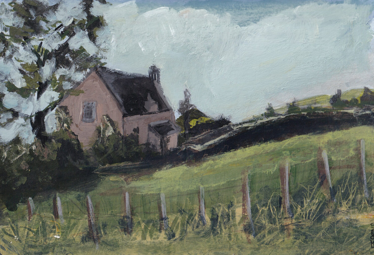 Towards the Estate - Towards the estate Medium : Mixed media on 250mg paper Size : 21cm x 14.8cm Unframed Each original painting comes...