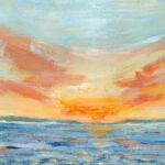 Evening Sunset - Medium : Mixed media on 250mg paper Size : 29.7cm x 21cm Unframed Each original painting comes wrapped in cellophane...