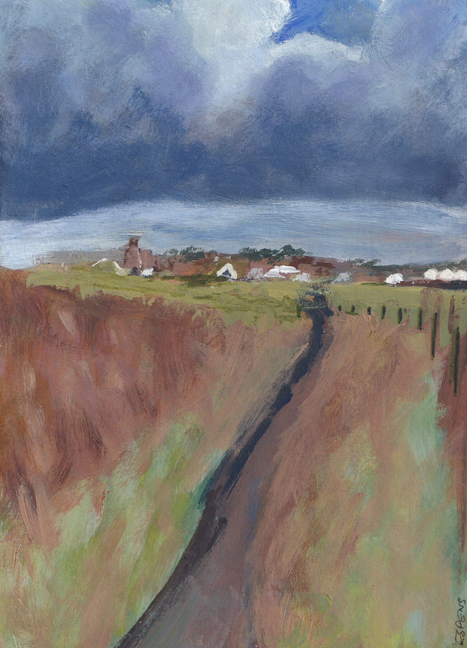Towards the Estate - Towards the estate Medium : Mixed media on 250mg paper Size : 21cm x 14.8cm Unframed Each original painting comes...