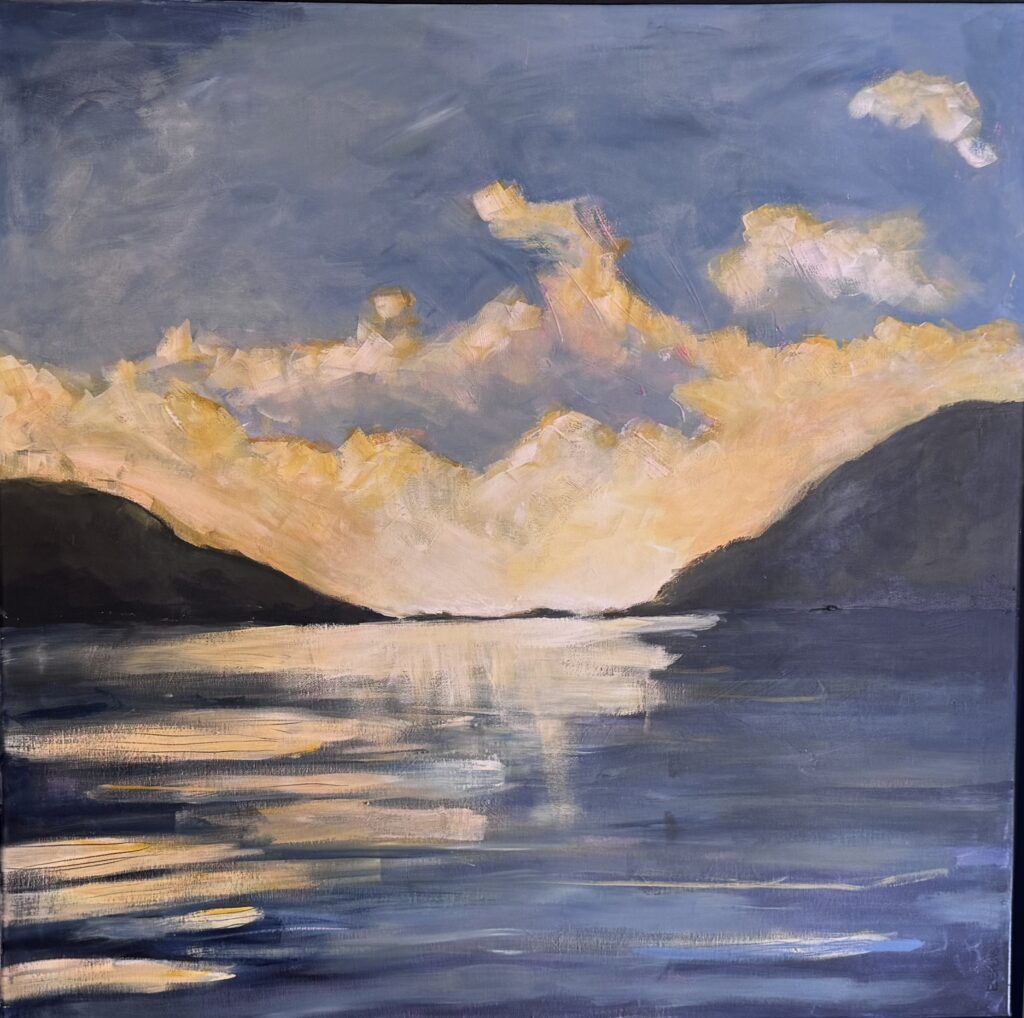 End of the Day - Shop Now End of the Day - "End of the Day" Mixed Media on Canvas Image size 80cm x 80cm Framed black tray frame